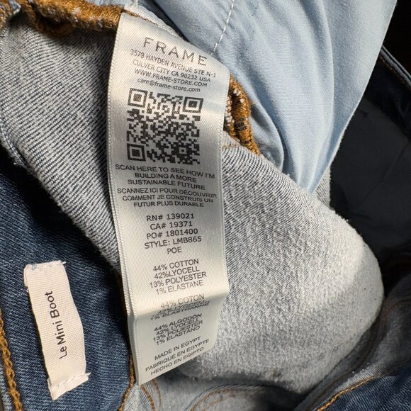 Frame Denim Le Mini Boot Jeans in Poe size 30 31 32 US 10 12 blue - Picture 6 of 7